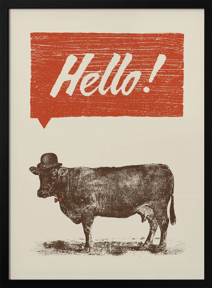 Poster - Hello dark wood poster frame