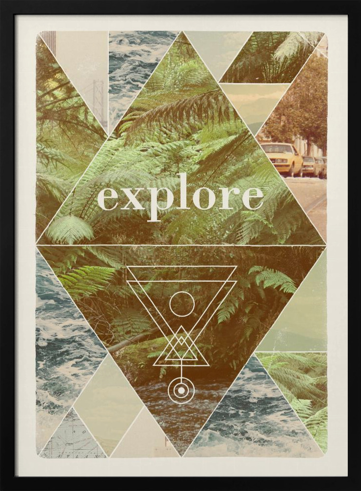Affiche - Explore Ii   A1 cadre de poster en bois foncé