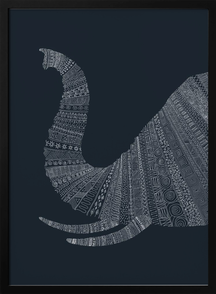 Poster - Elephant Nº4 dark wood poster frame