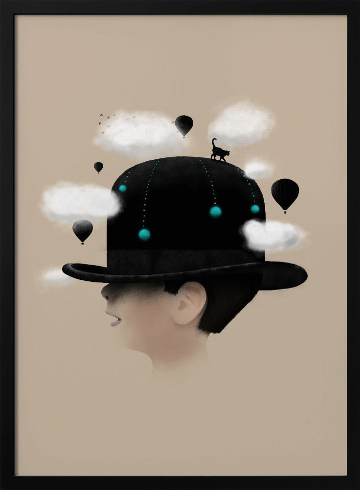 Poster - Dreaming dark wood poster frame