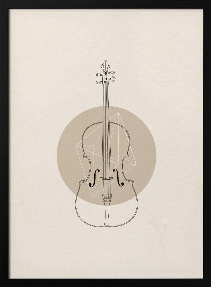 Poster - Cello Geo posterframe van donker hout