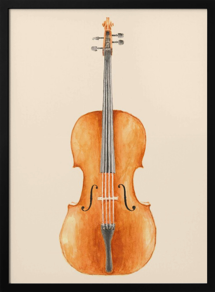 Poster - Cello posterframe van donker hout
