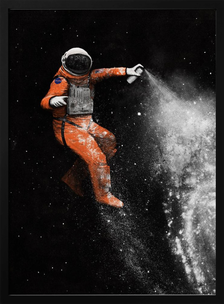 Poster - Astronaut dark wood poster frame