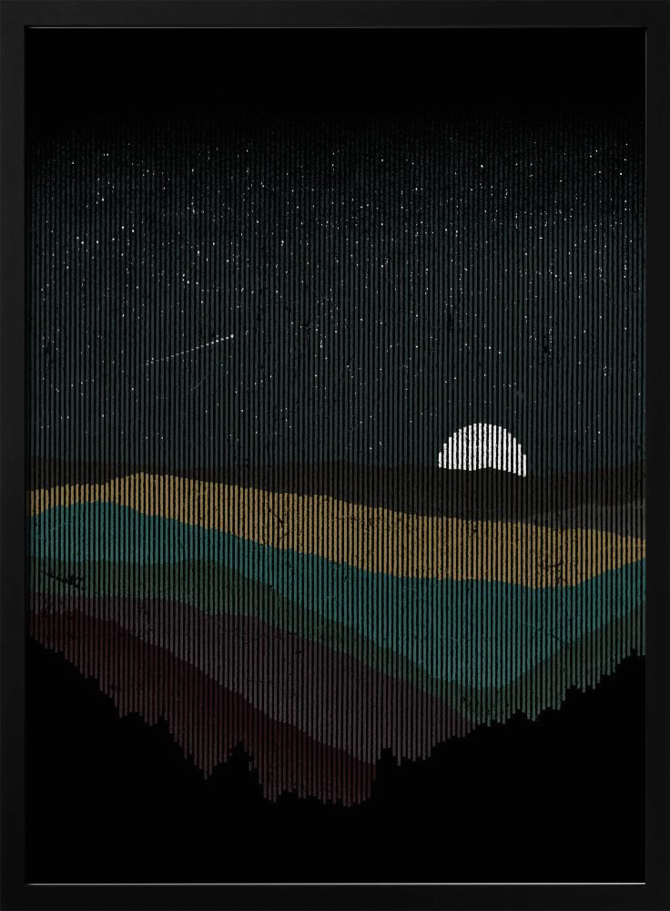 Poster - Moonrise dark wood poster frame