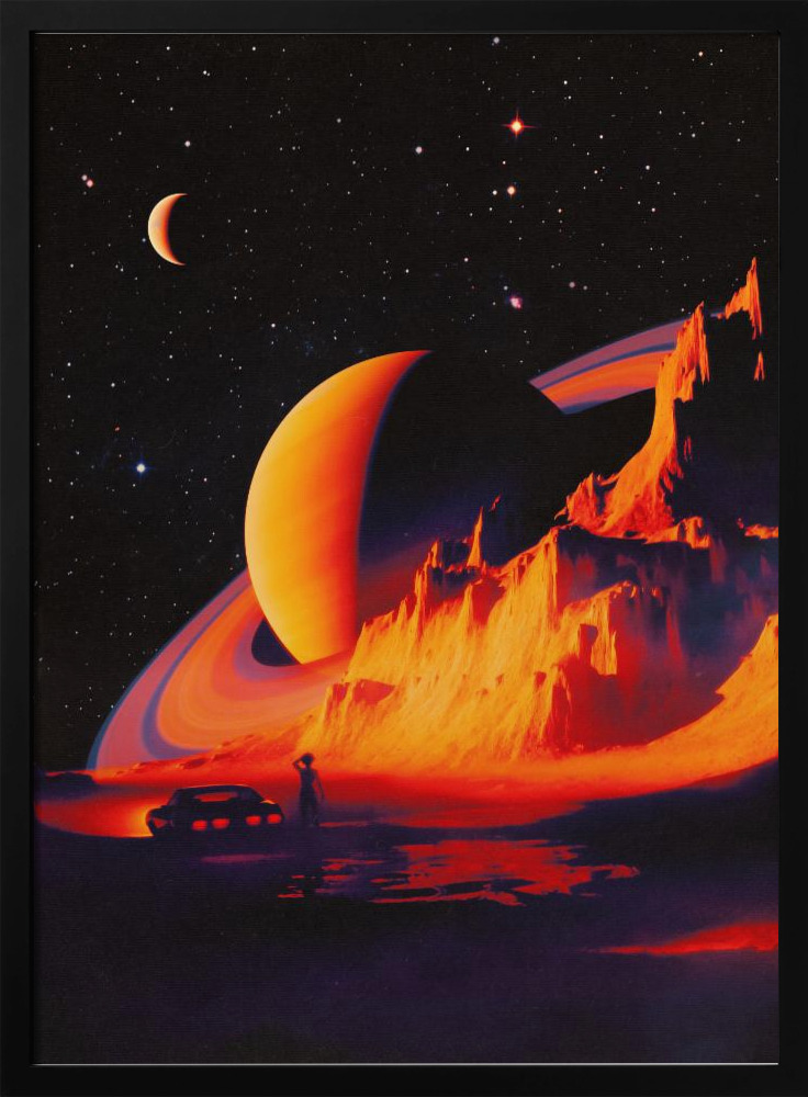 Poster - Alien Landscape dark wood poster frame