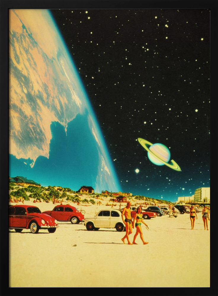 Poster - Galaxy Beach dark wood poster frame