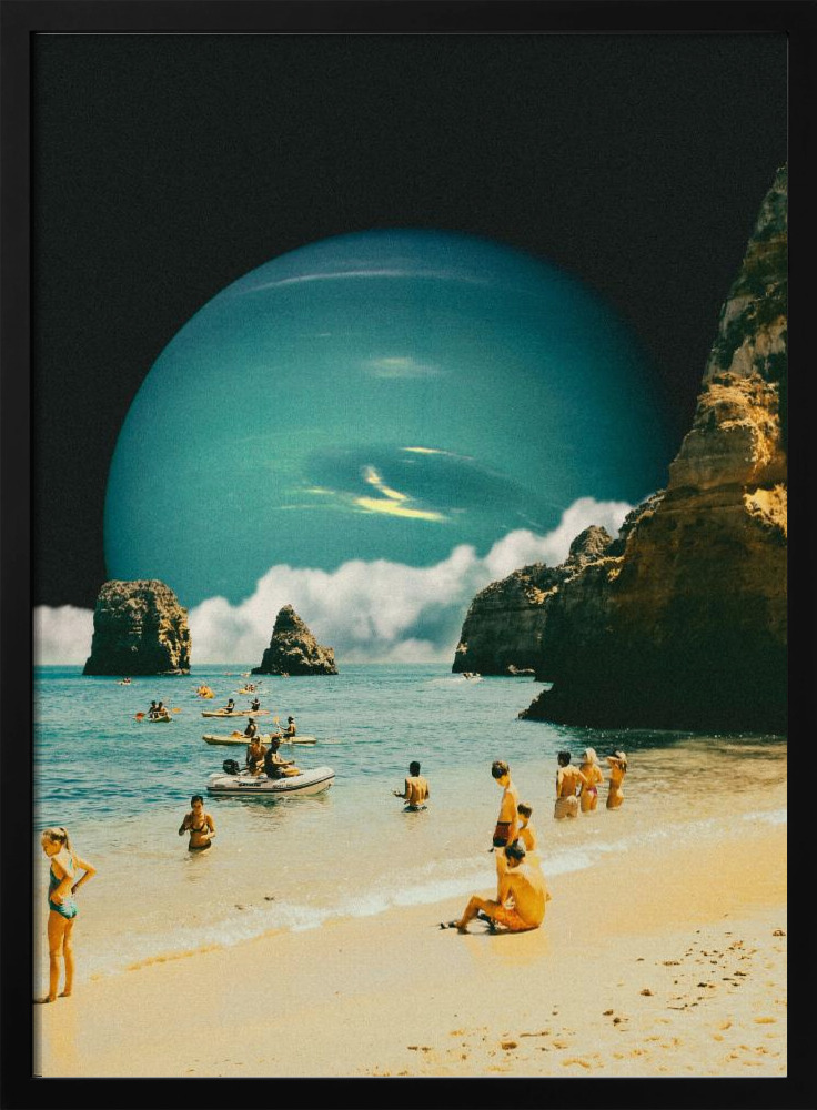 Poster - Space Beach dark wood poster frame