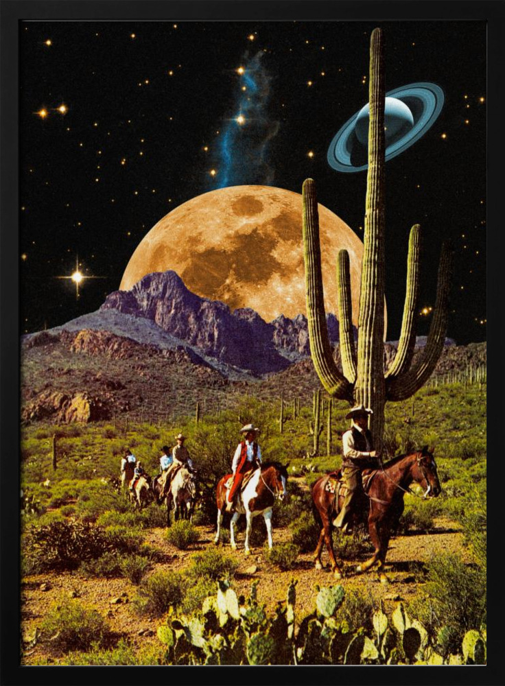 Poster - Space Cowboys dark wood poster frame