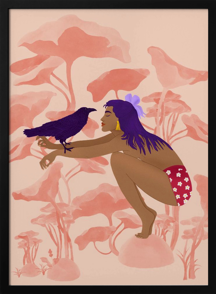 Póster - Raven dark wood poster frame