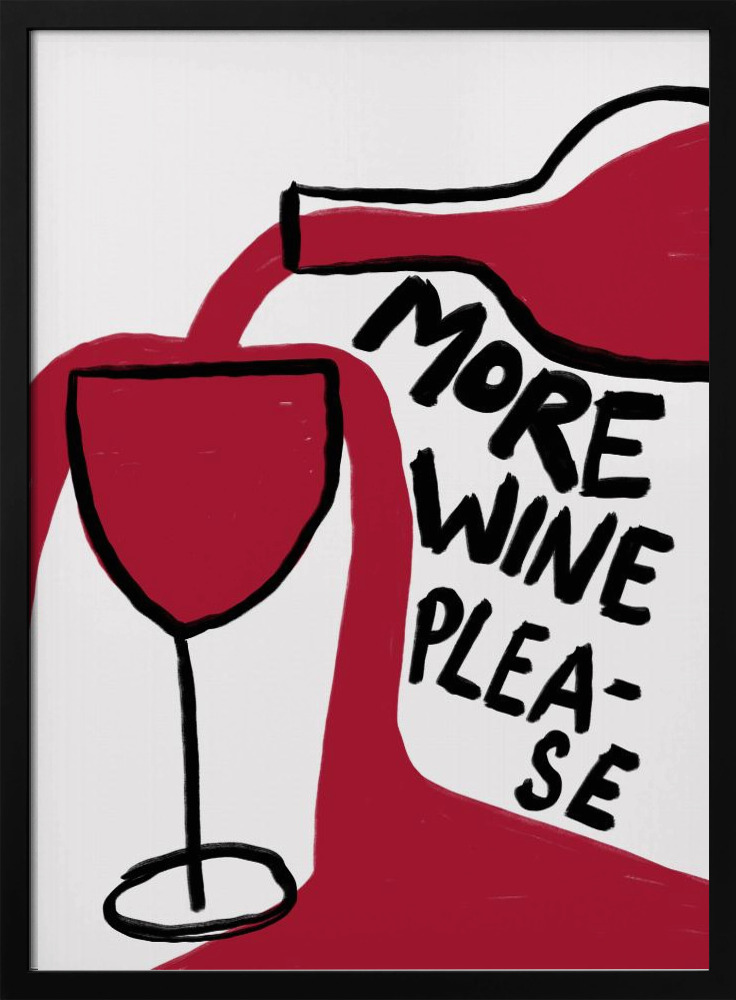 Affiche - More Wine Please cadre de poster en bois foncé
