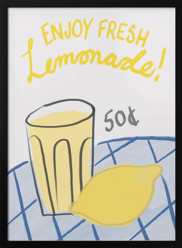 Poster - Fresh Lemonade dark wood poster frame