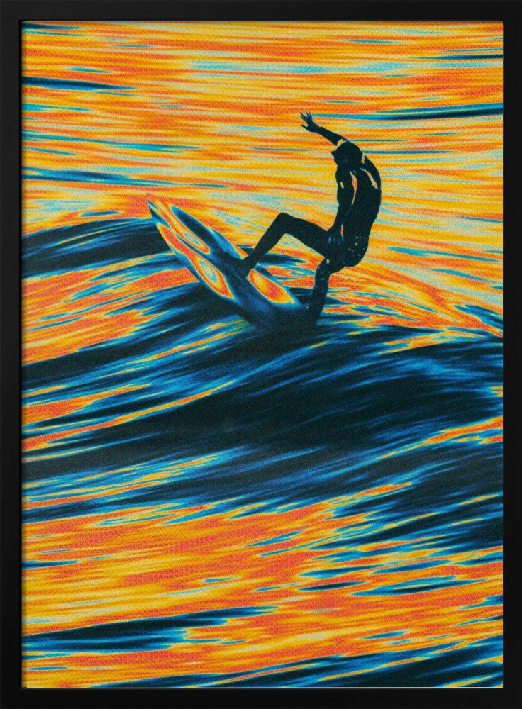 Poster - Surf Trip dark wood poster frame