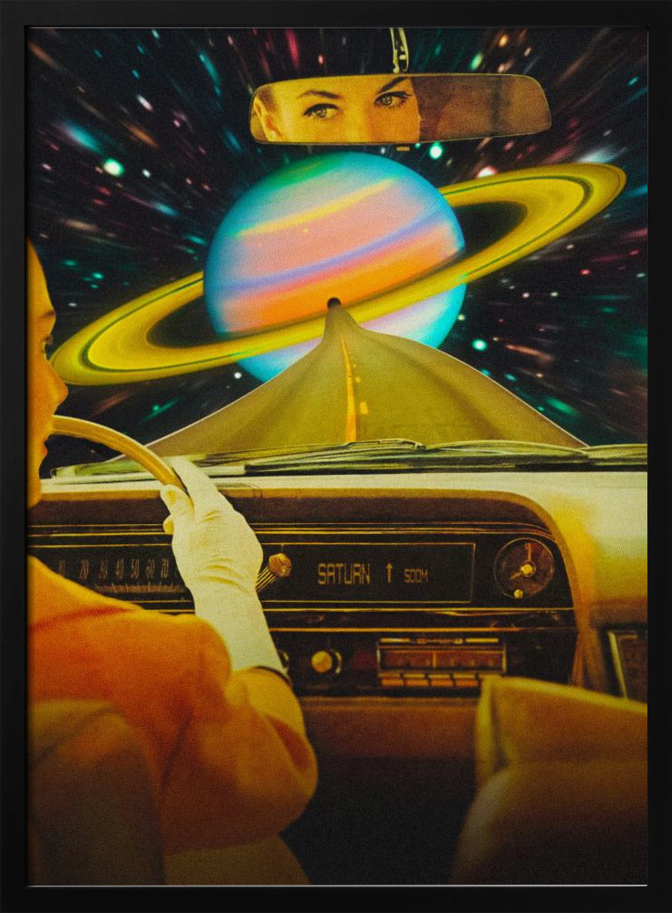 Poster - Saturn Commute dark wood poster frame