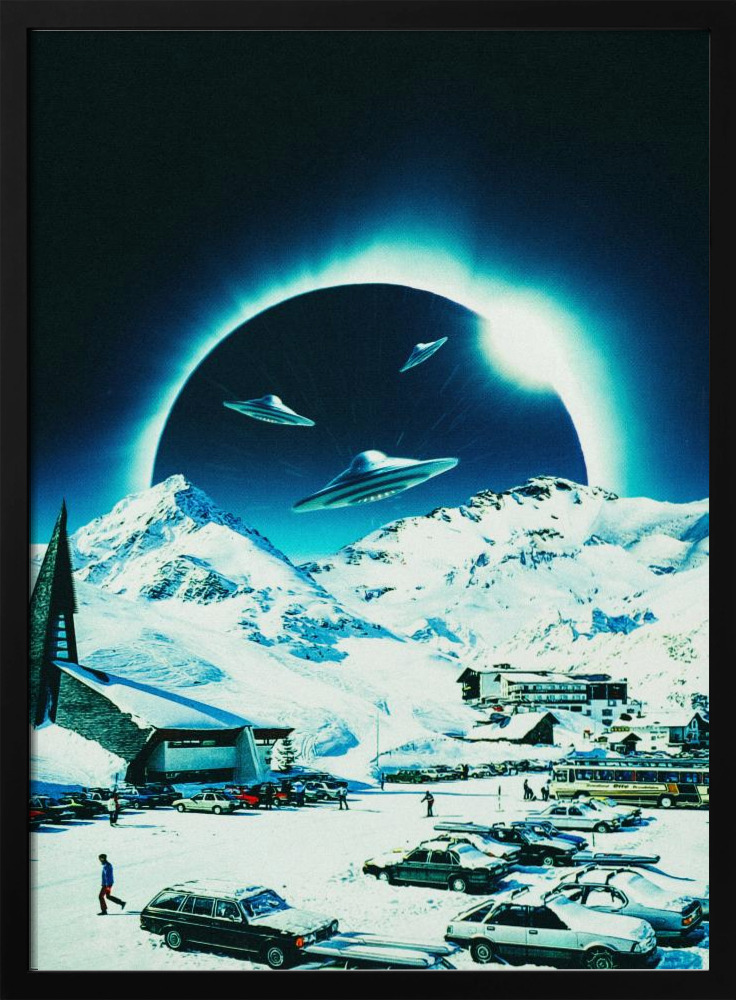 Poster - Winter Eclipse dark wood poster frame