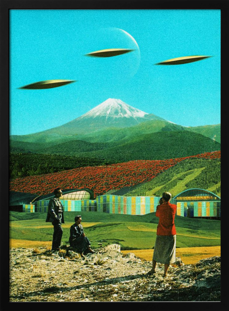 Poster - An Alien Invasion dark wood poster frame