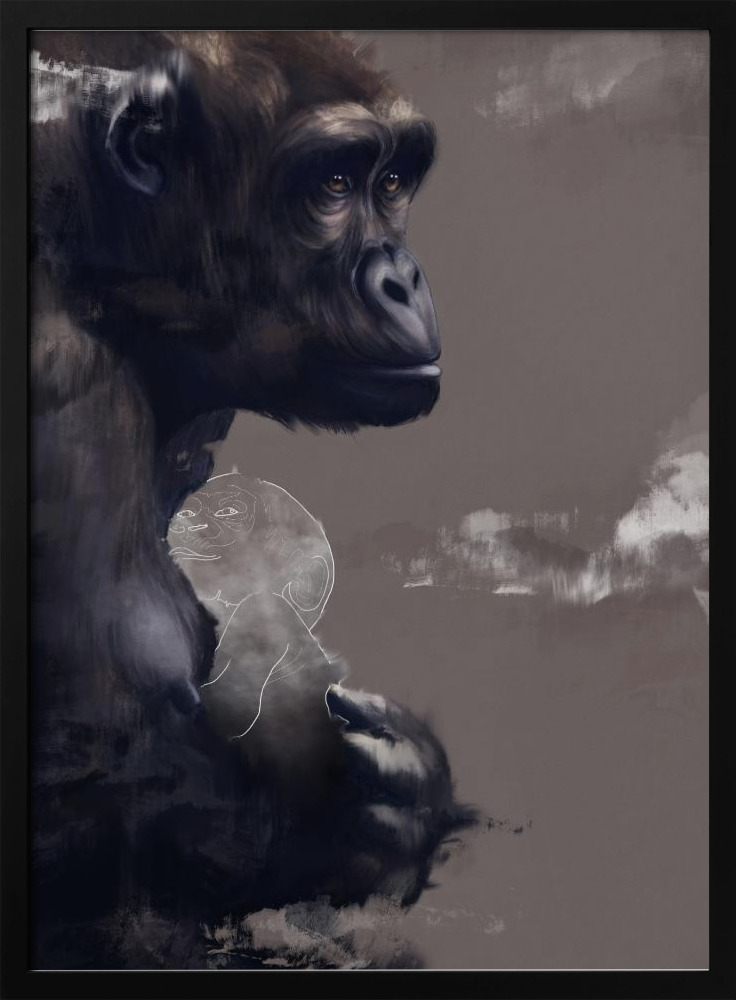 Póster - Incomplete dark wood poster frame