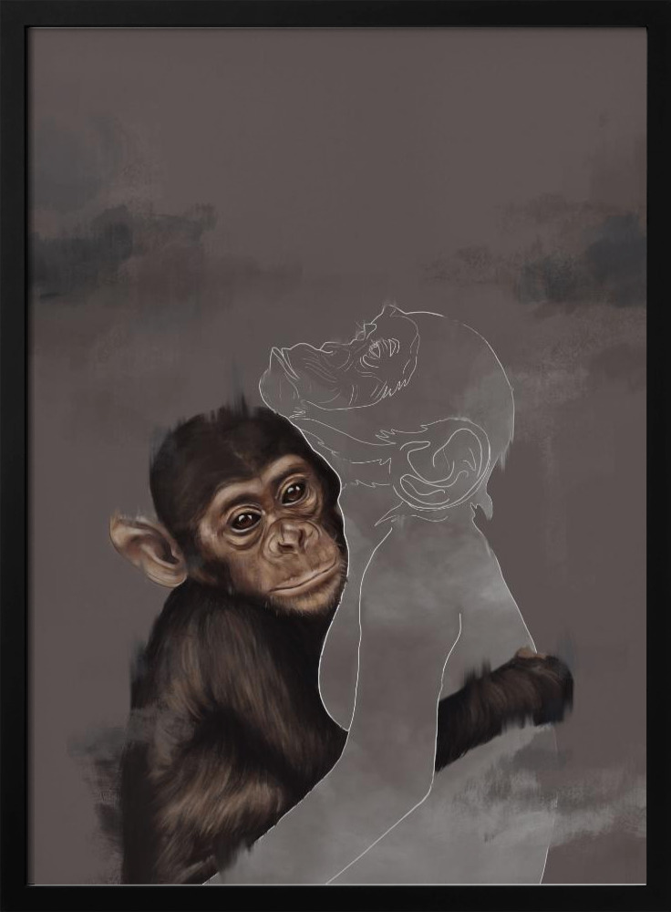 Póster - Where Art Thou dark wood poster frame