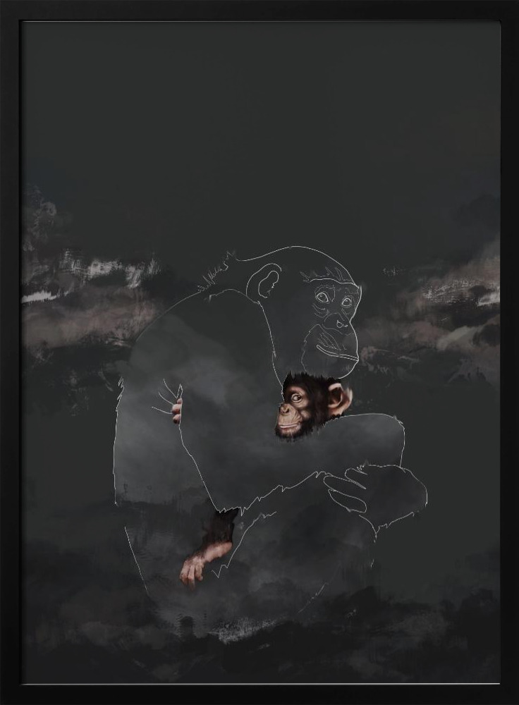 Póster - Wish You Were Here dark wood poster frame