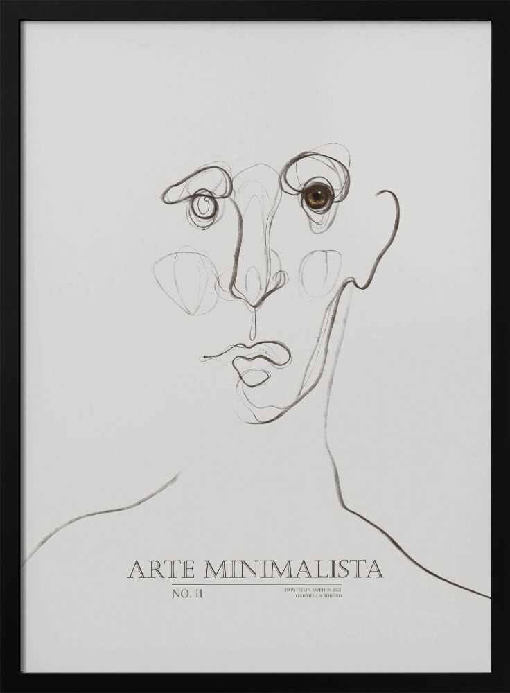 Poster - Arte Minimalista No2 posterframe van donker hout