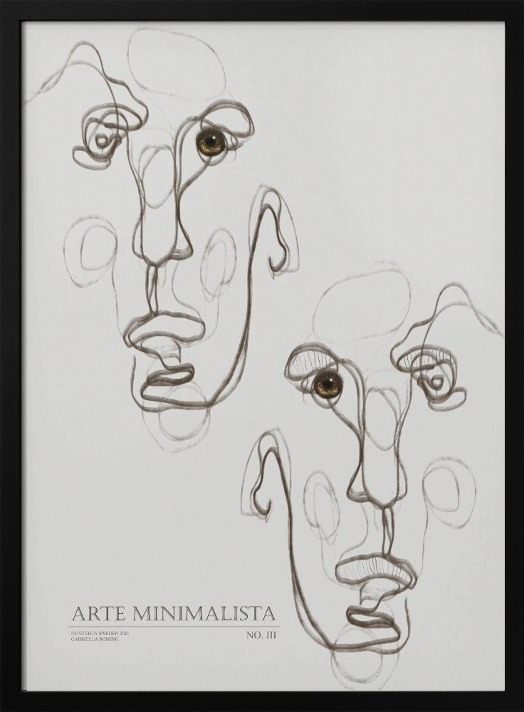 Affiche - Arte Minimalista No 3 cadre de poster en bois foncé