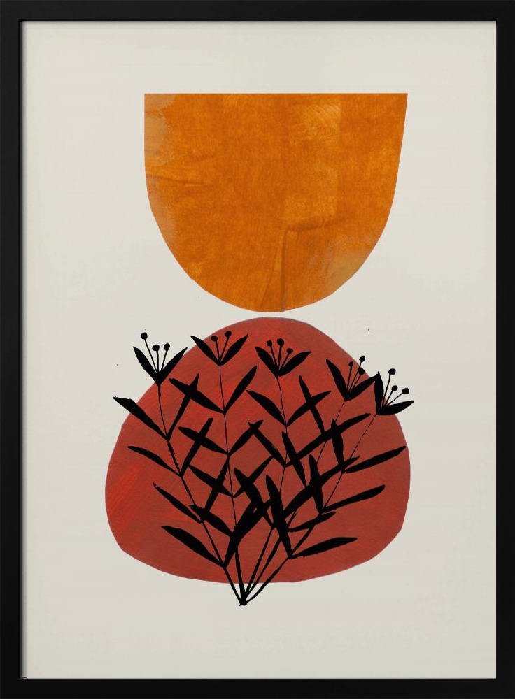 Plakat - Fall Flowers ramka na plakat z ciemnego drewna