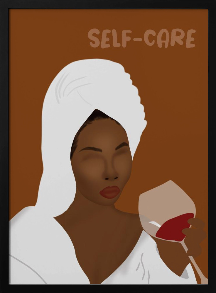 Affiche - Self-Care cadre de poster en bois foncé