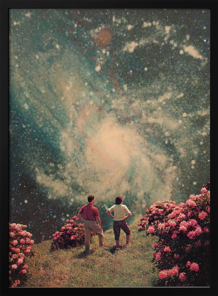Poster - There Will Be Light In the End dark wood poster frame
