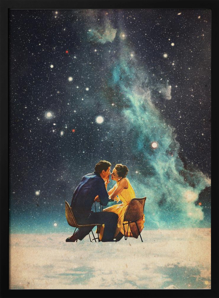Poster - I'll Take You To the Stars for a Second Date dark wood poster frame