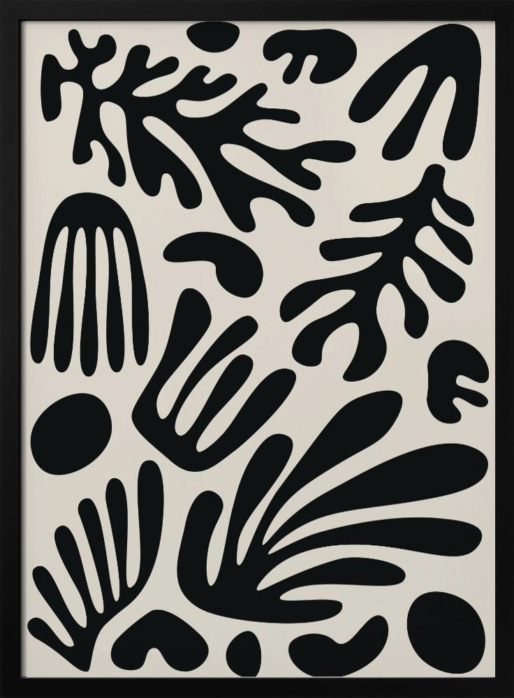 Poster - Henri Matisse Black Algae Collection #3 dark wood poster frame