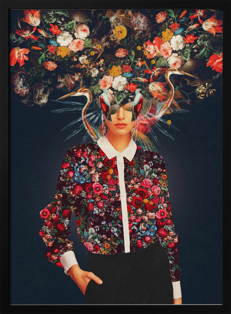 Poster - Your Head Was Full of Colours That Had No Names dark wood poster frame