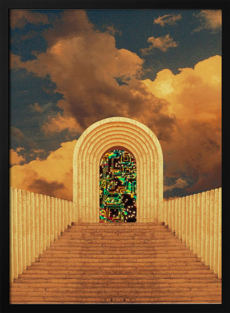 Poster - Gateway to the Circuitry of Knowledge dark wood poster frame