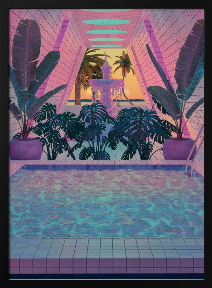 Poster - Tropical Reflection dark wood poster frame