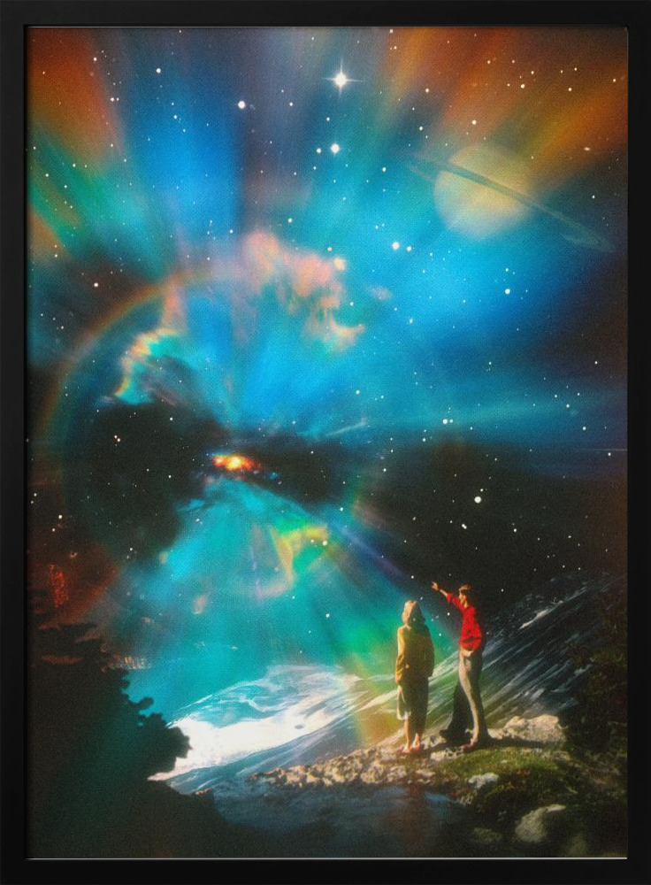 Poster - A Curious Sight dark wood poster frame