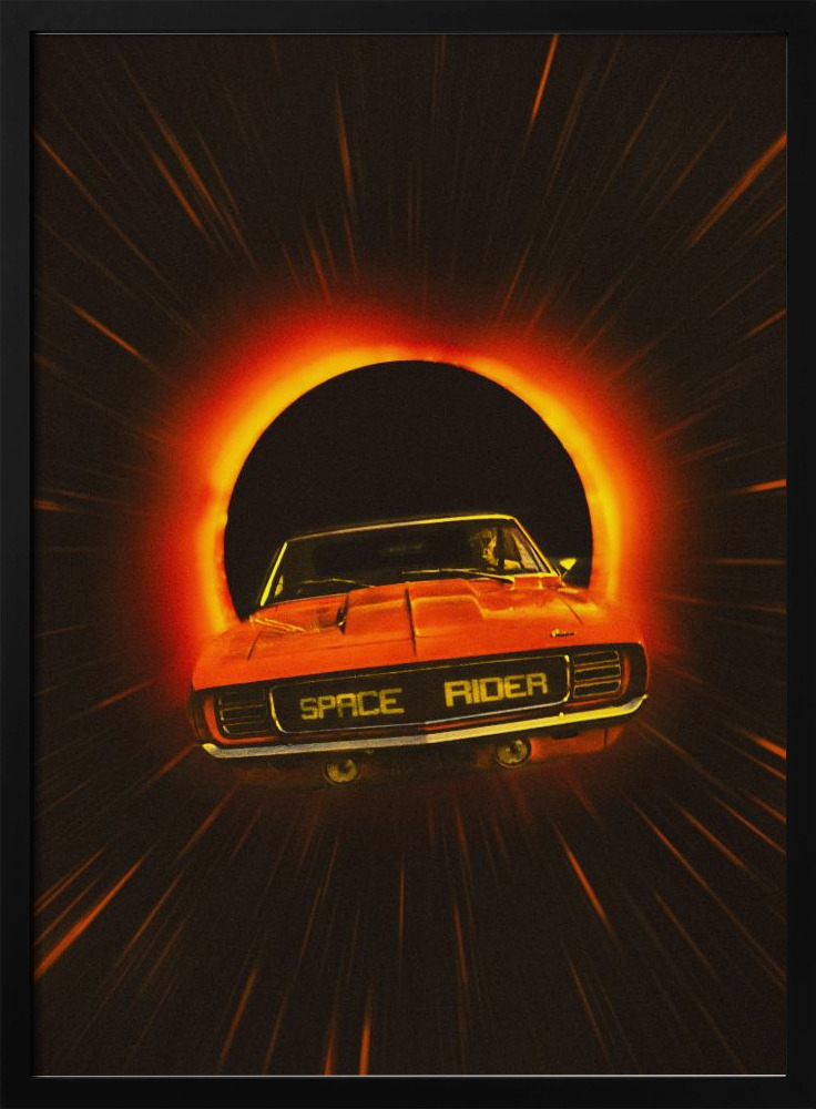 Poster - The Space Rider dark wood poster frame
