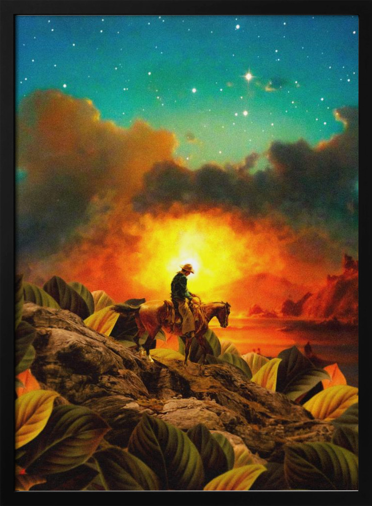 Poster - Cowboy II dark wood poster frame