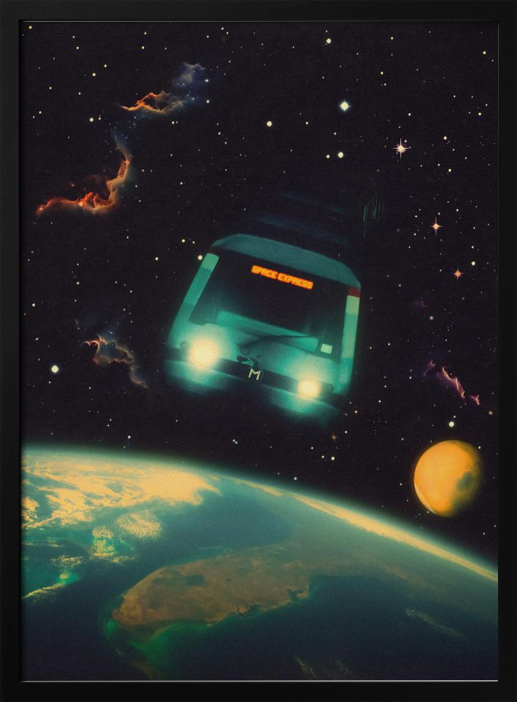 Poster - The Space Express dark wood poster frame