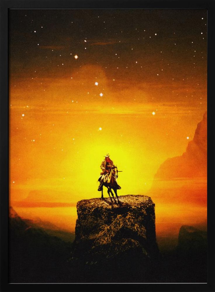Poster - Cowboy III dark wood poster frame