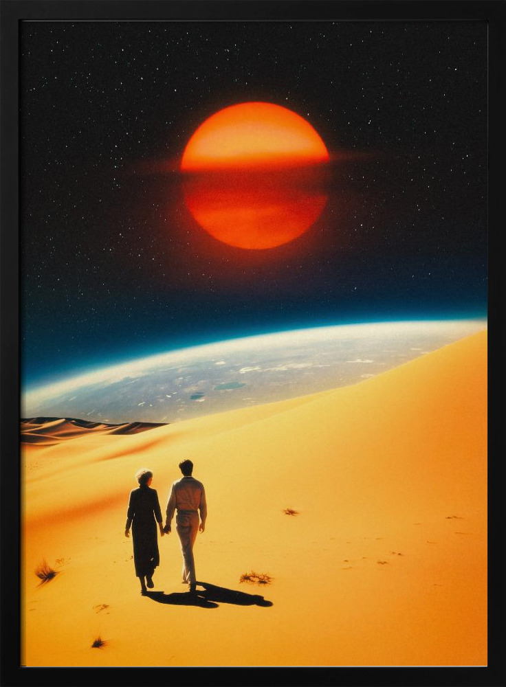 Poster - Cosmic Connection dark wood poster frame