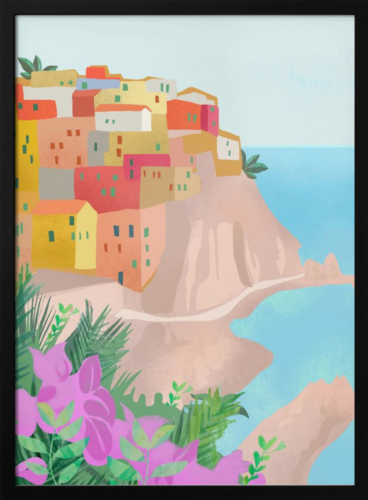Poster - - Cinque Terre dark wood poster frame