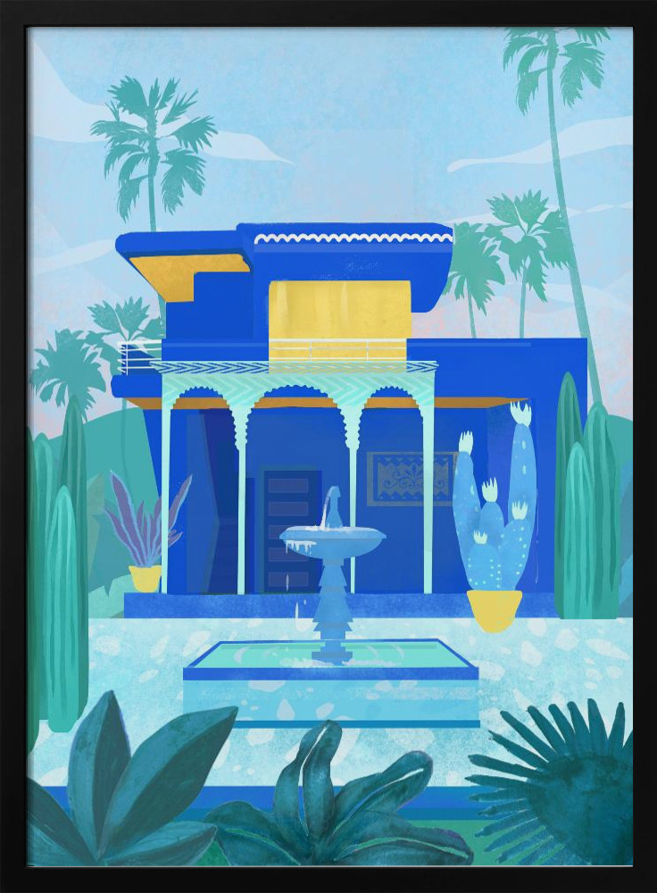 Poster - Moroccan Garden dark wood poster frame