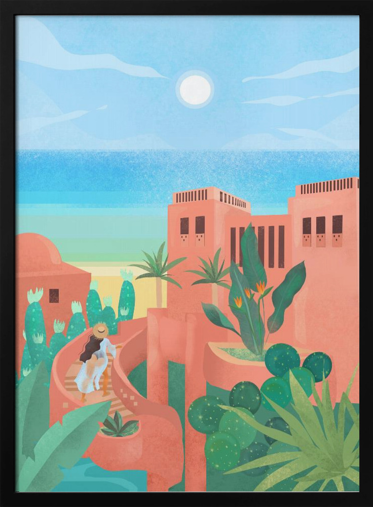 Plakat - Canary Islands dark wood poster frame