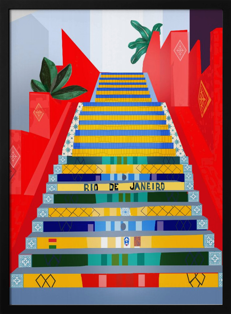 Plakat - Rio de Janeiro dark wood poster frame