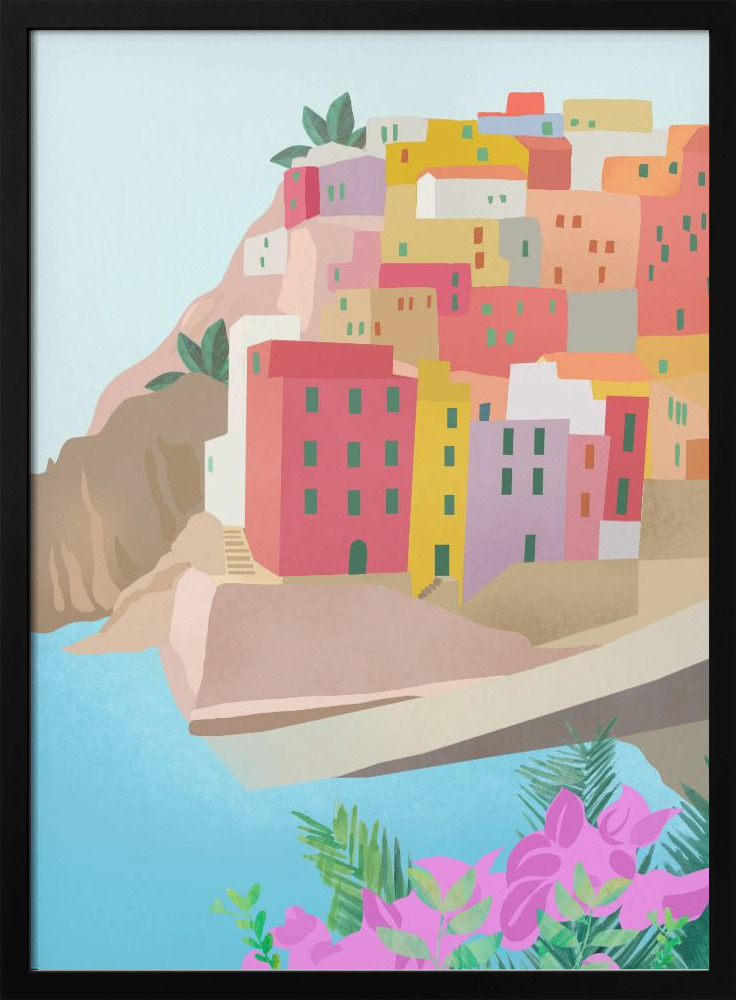 Poster Italy - Affisch posterram i mörkt trä