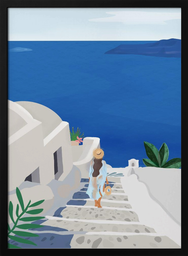 Plakat - Into the Blue dark wood poster frame