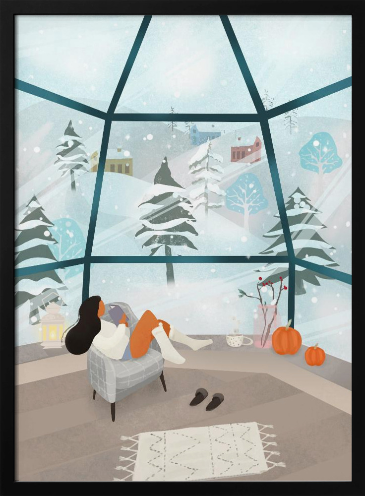 Poster - Winter Wonderland dark wood poster frame