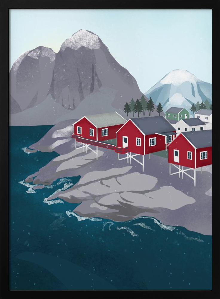 Plakat - Norway dark wood poster frame
