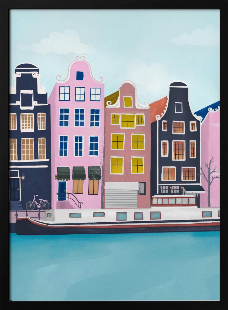 Poster - Amsterdam dark wood poster frame