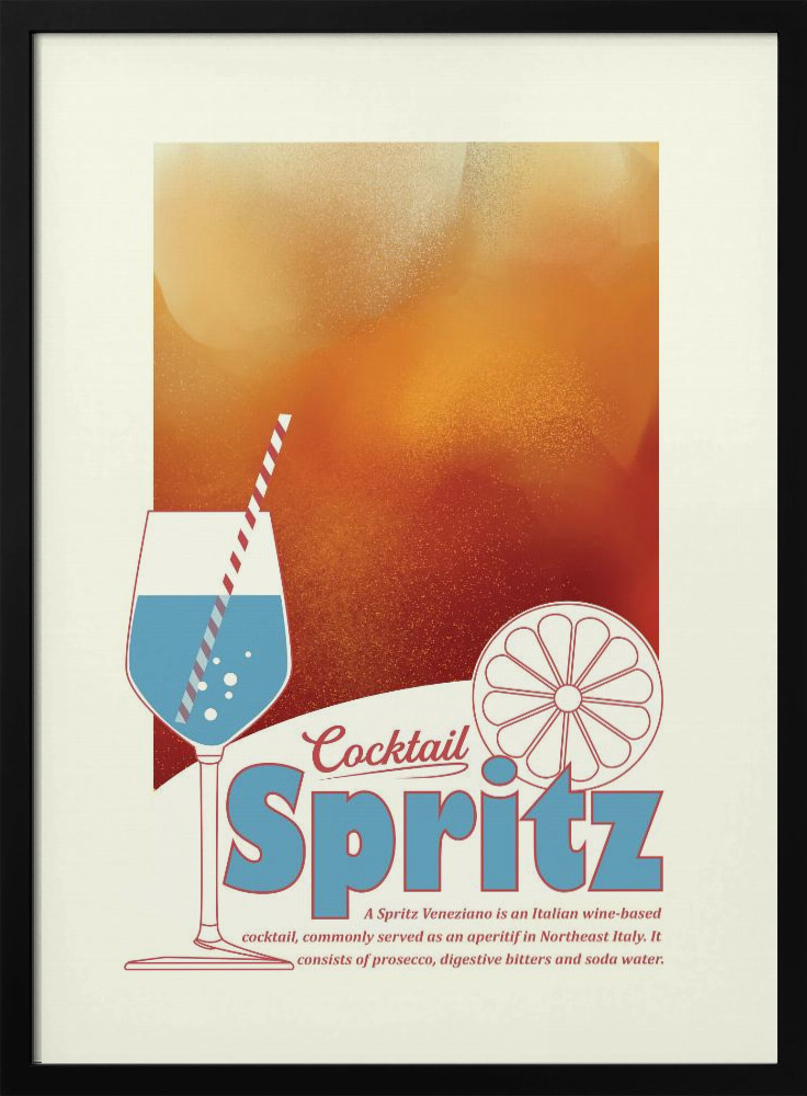 Poster - Aperol Spritz print posterframe van donker hout
