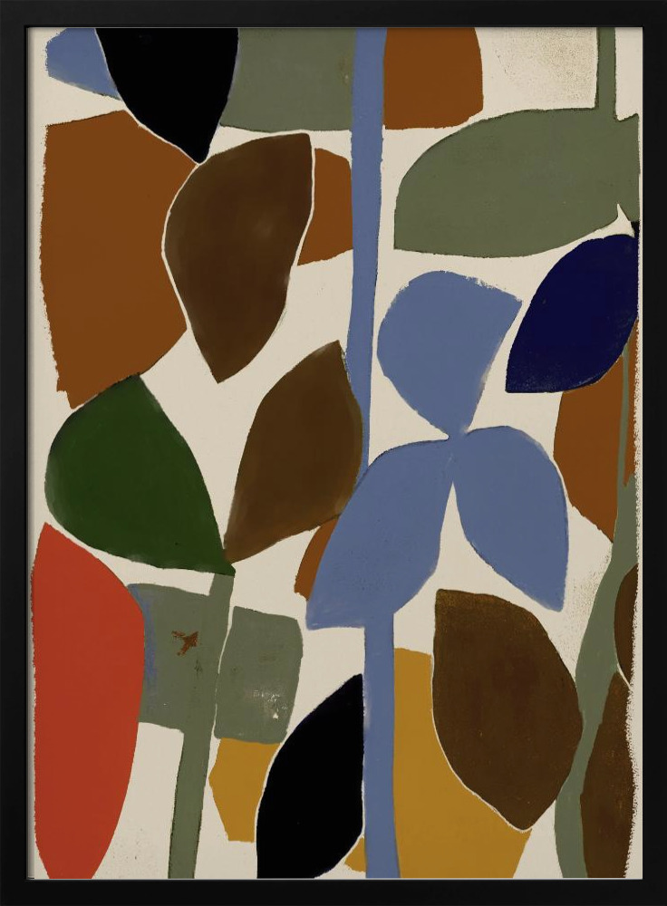 Poster - Botanical Impression No 2 dark wood poster frame