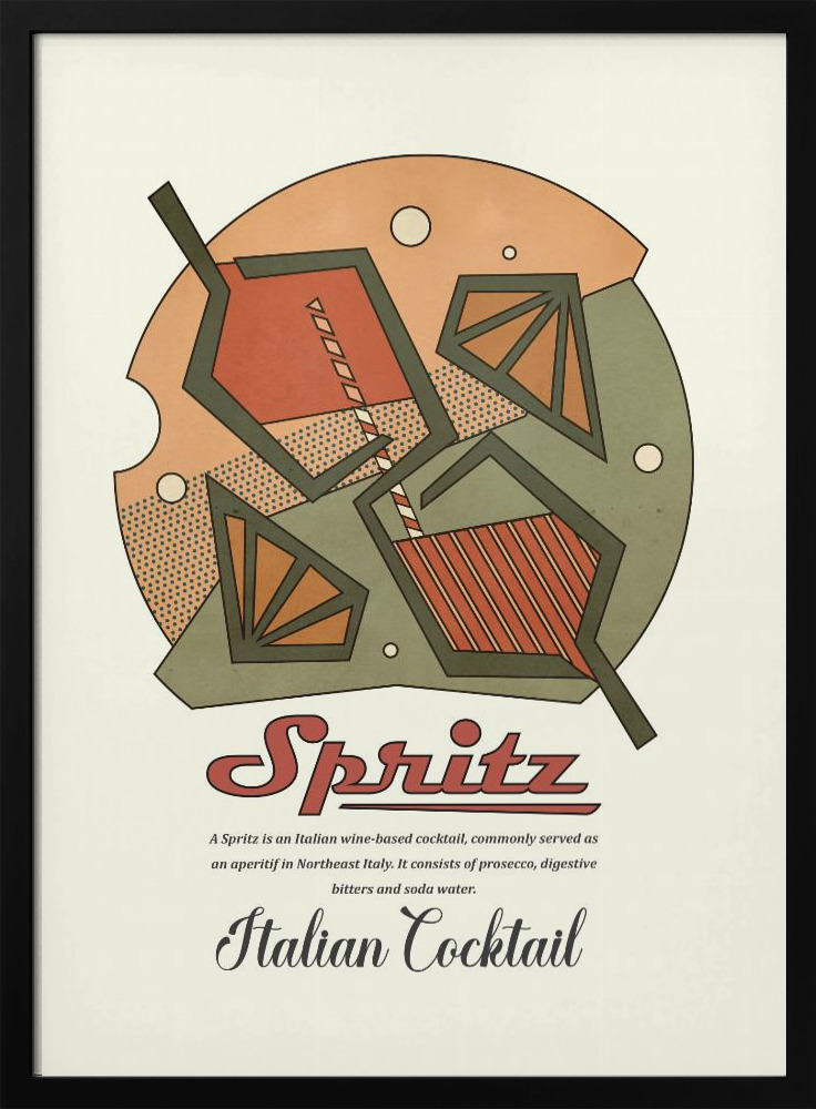 Affiche - Geometrical spritz print cadre de poster en bois foncé